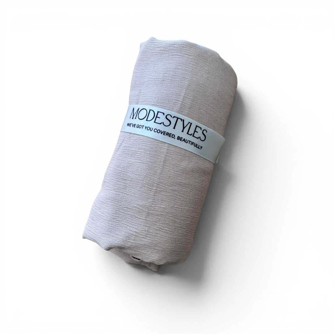 Soft Crinkle Crepe in Light Grey