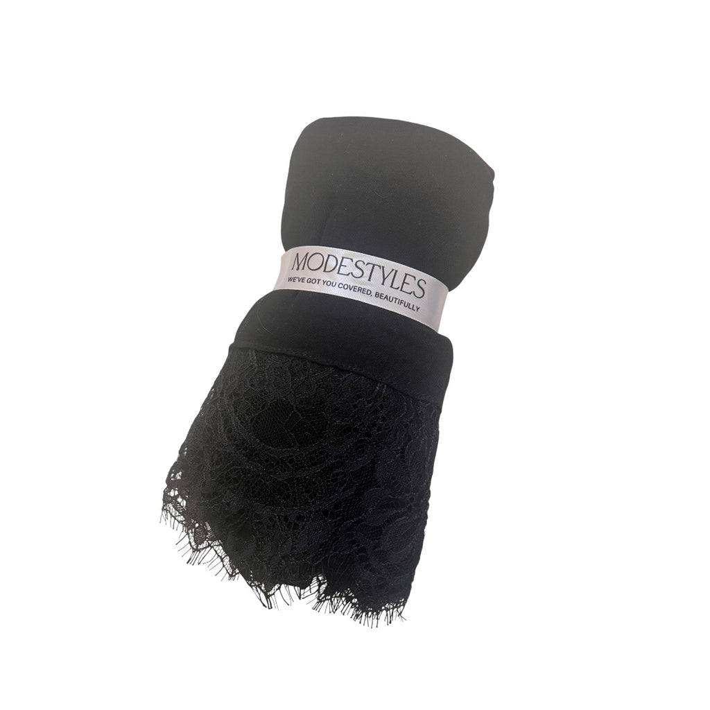Ghazelle Laced Modal in Black with Black Lace