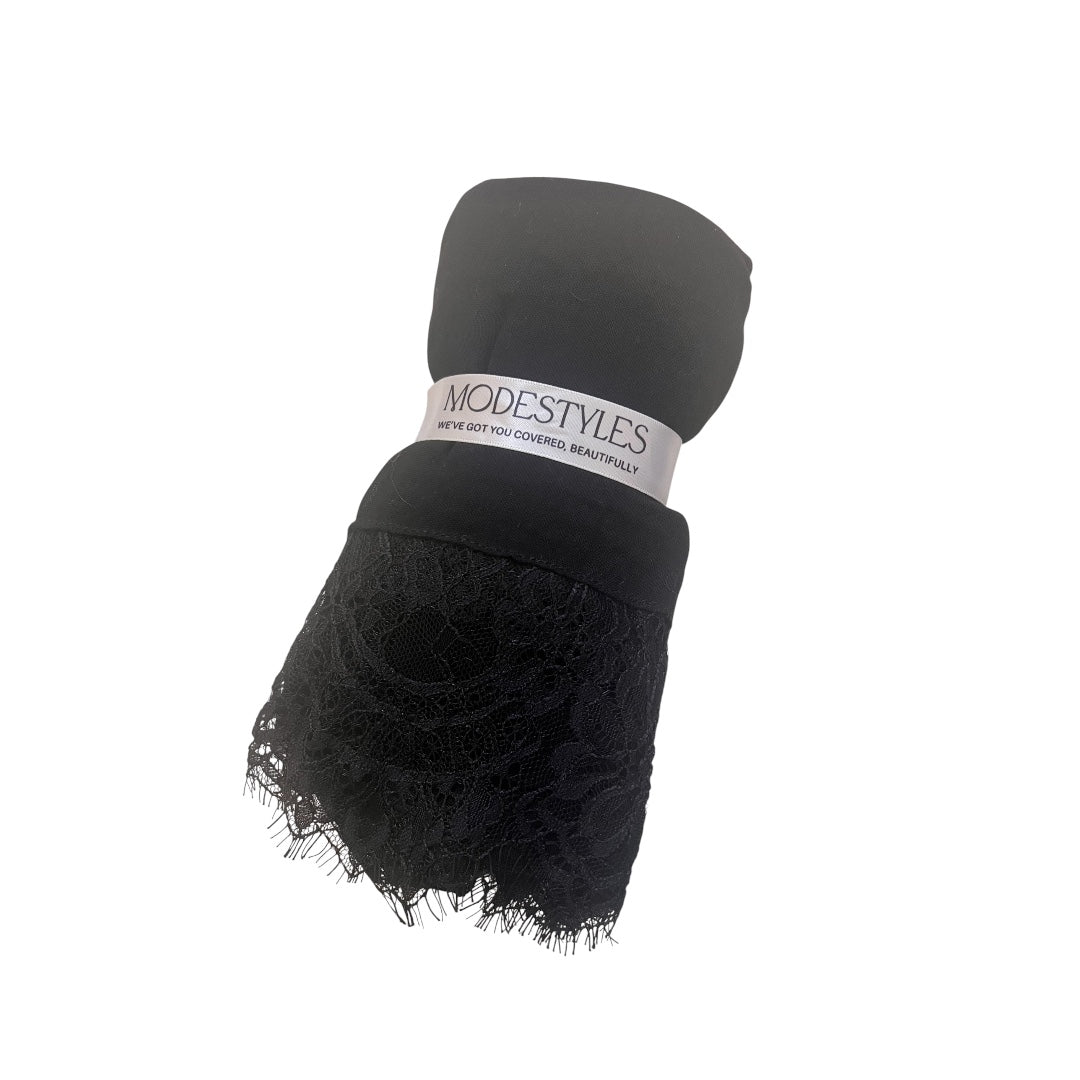 Ghazelle Laced Modal in Black with Black Lace