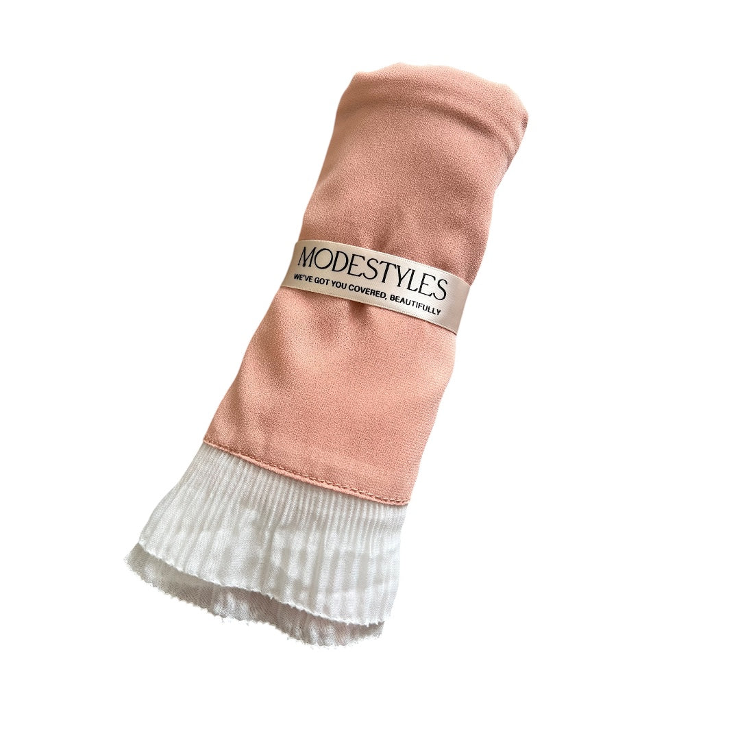 Pleated Elegance in Peach