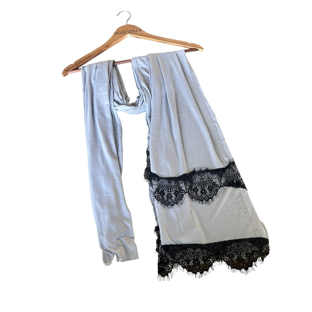 Noir Lace Jersey in Grey