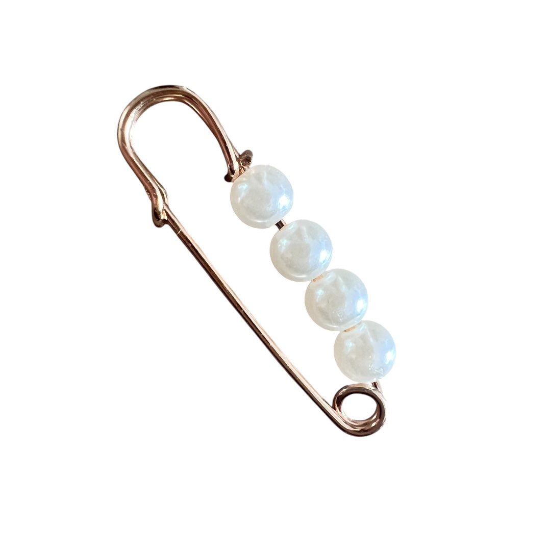 Gold Safety Pins with Pearls