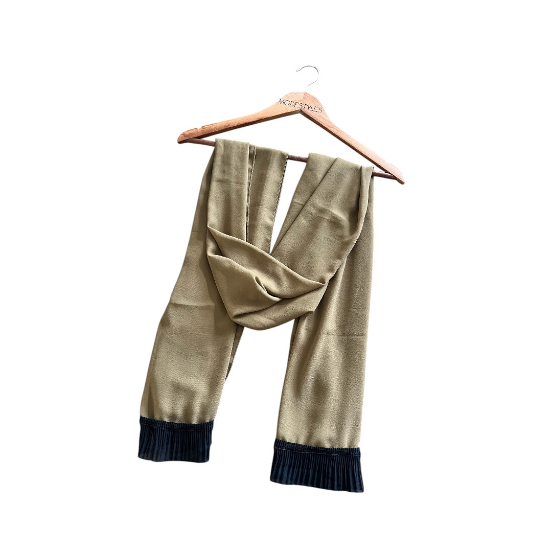 Pleated Elegance in Olive