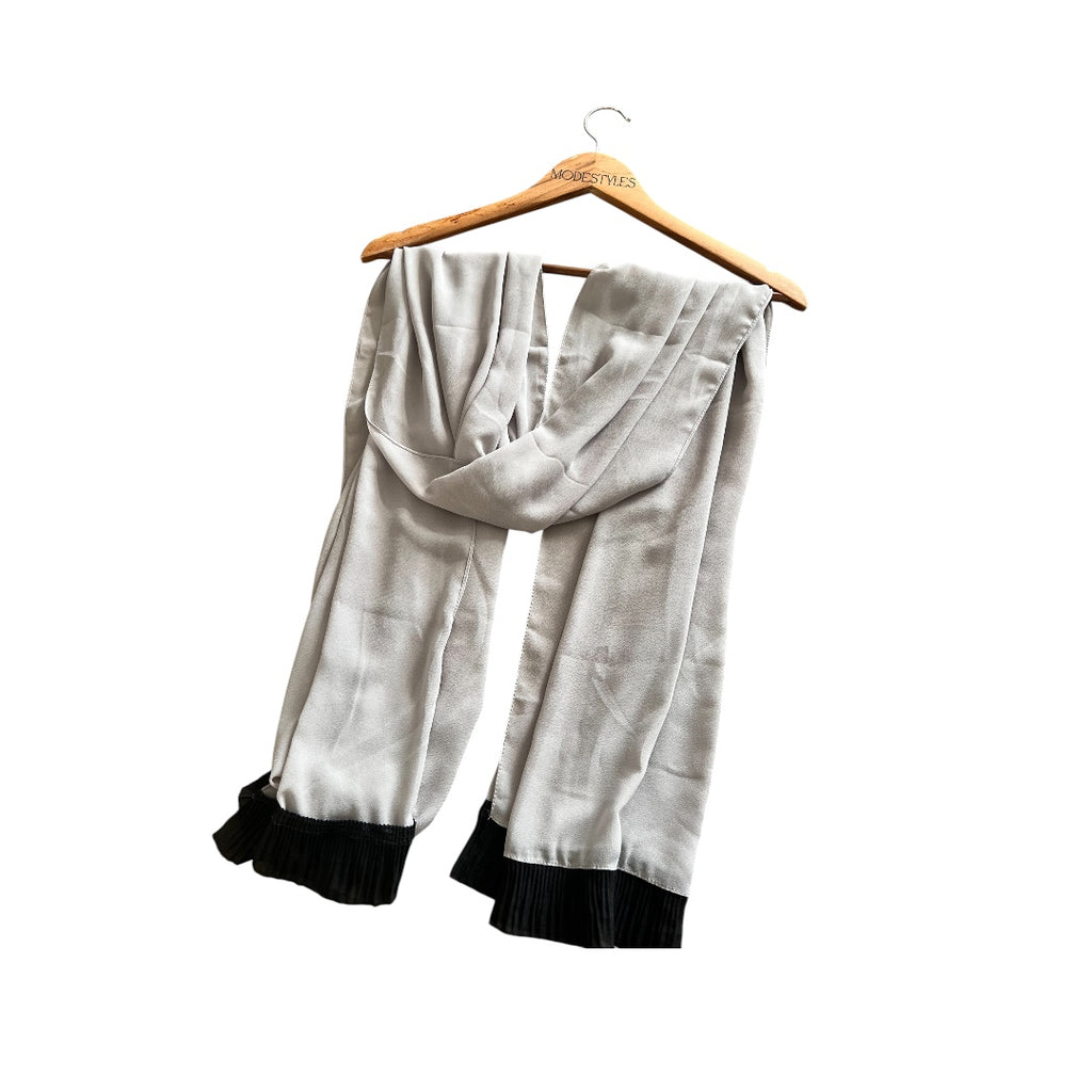 Pleated Elegance in Silver Grey