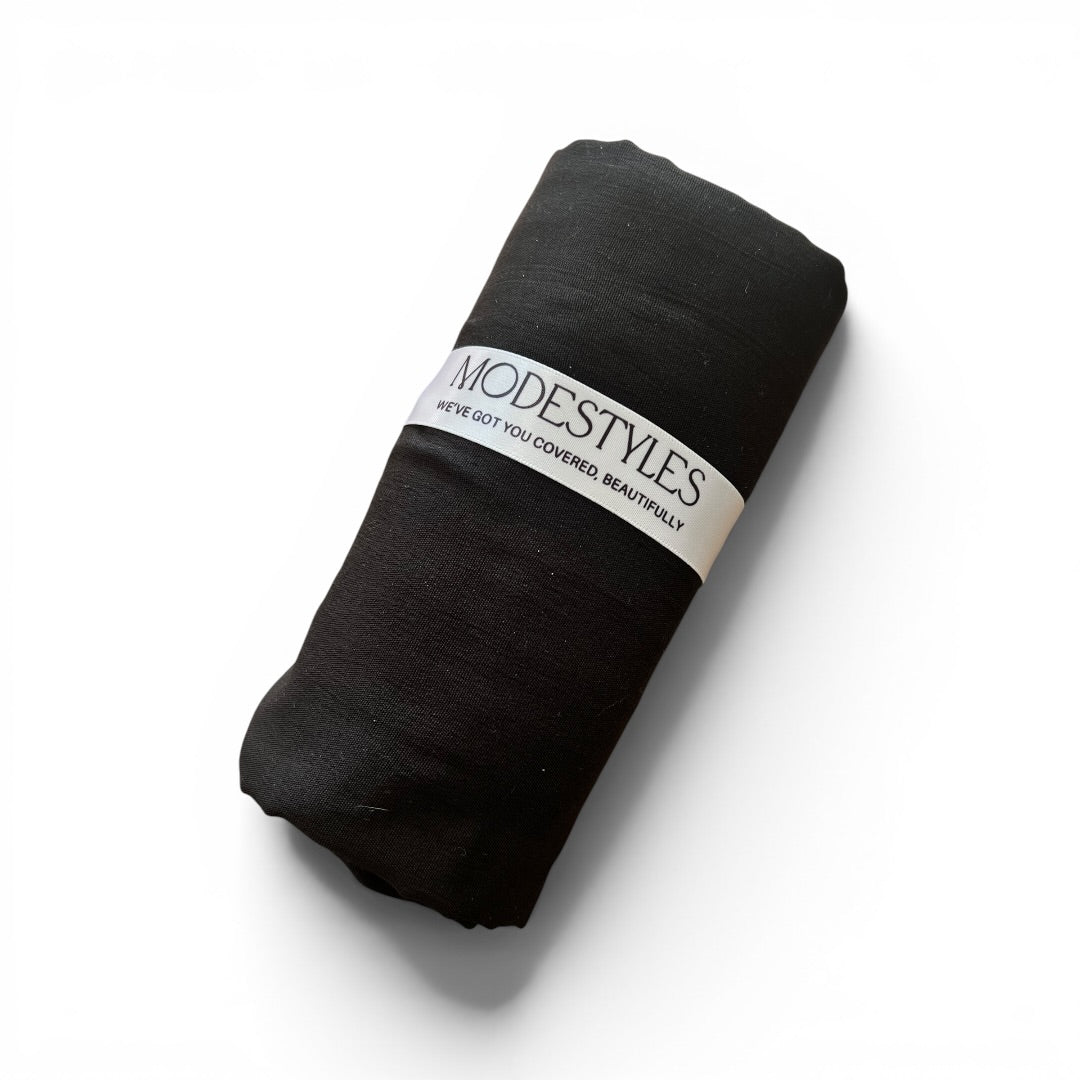 Soft Crinkle Crepe in Simply Black