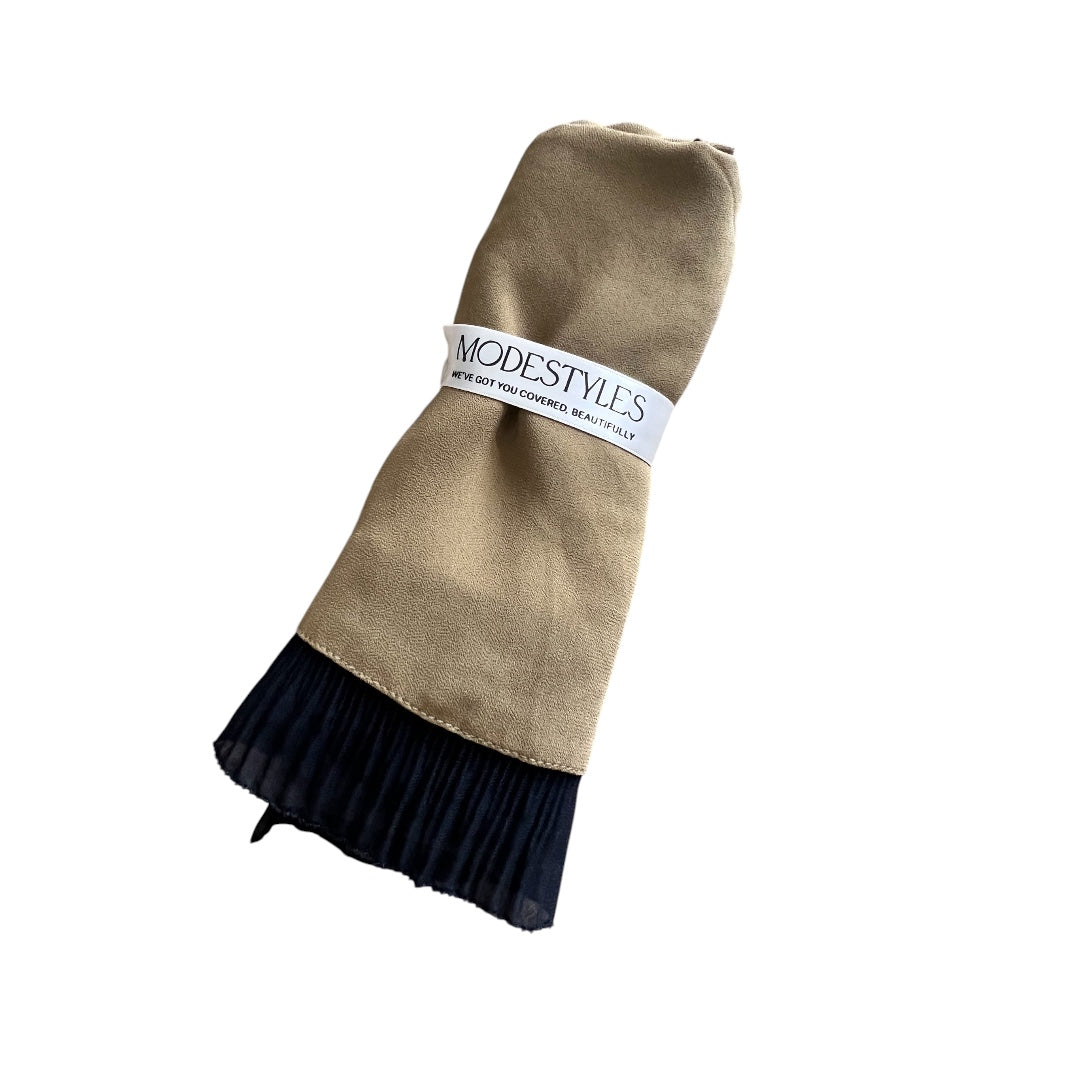 Pleated Elegance in Olive