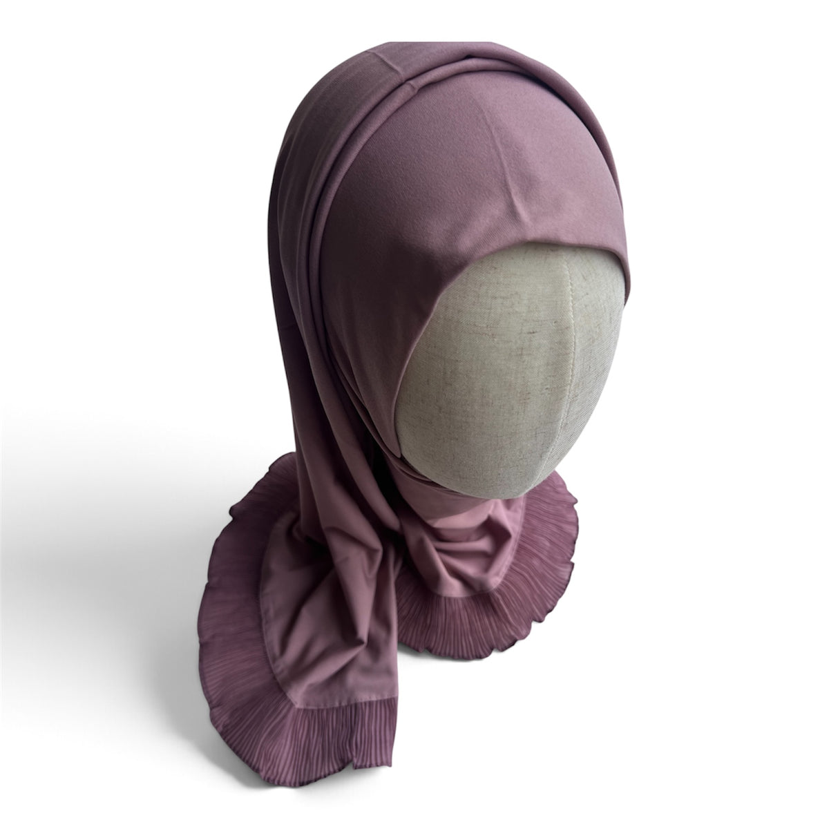 Ruffled Slip on Scarf in Muted Mauve