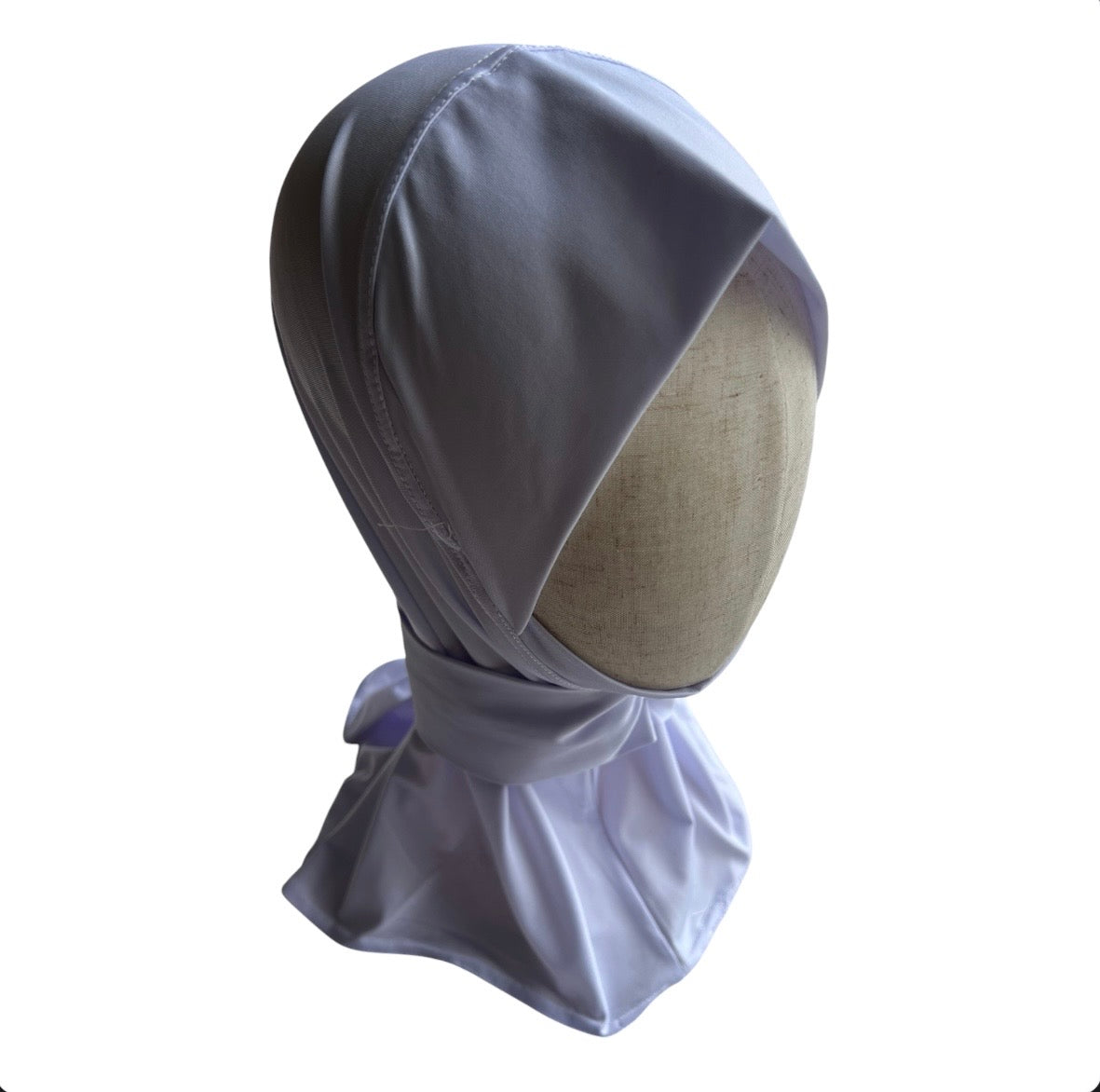 Snap-Adjustable Active Hijab in White