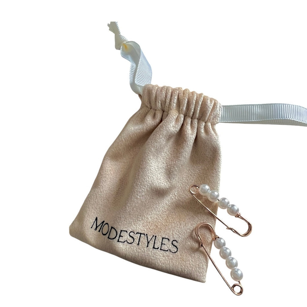 Gold Safety Pins with Pearls