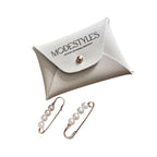 Gold Safety Pins with Pearls