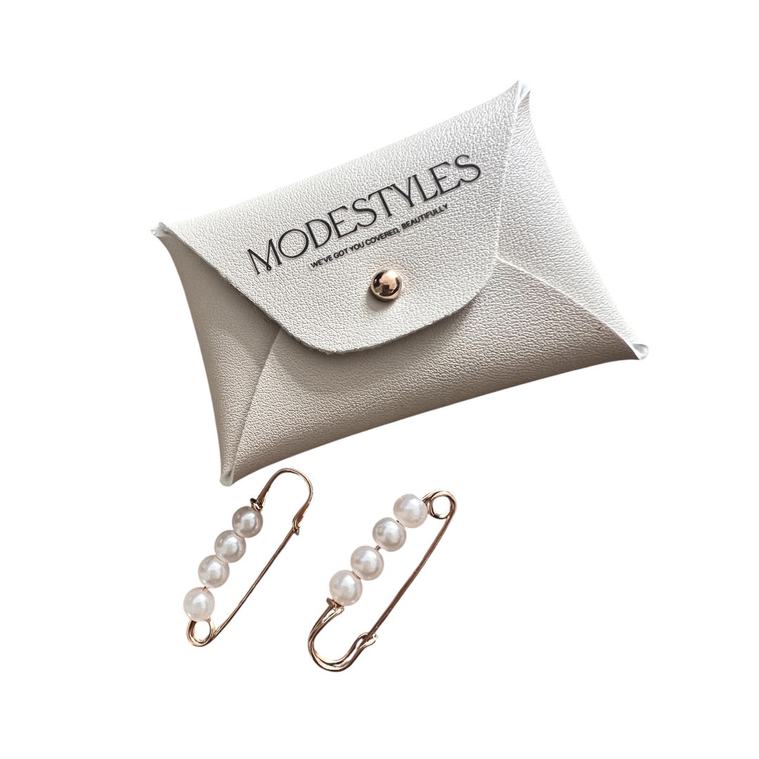 Gold Safety Pins with Pearls