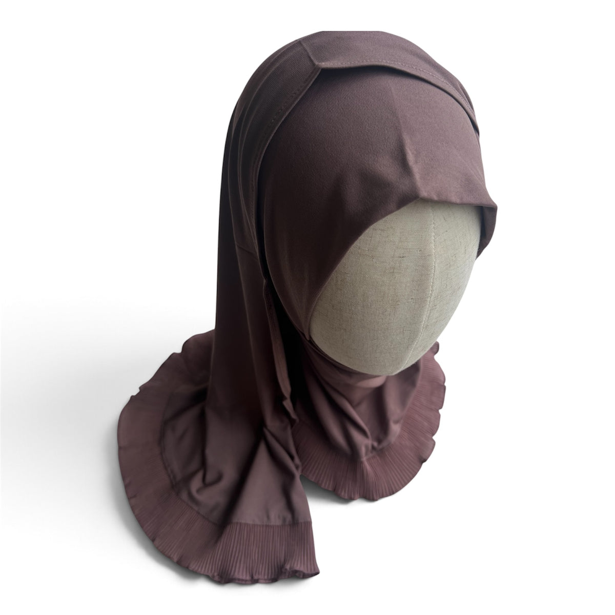 Ruffled Slip on Scarf in Blackened Mauve