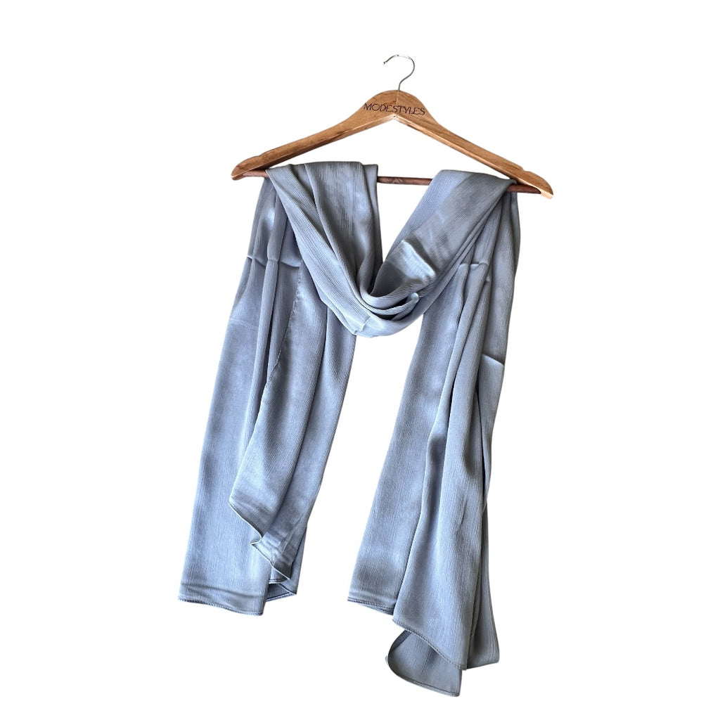 Linear Satin in Silvery Blue