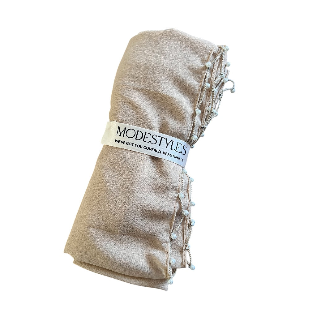 Pearl Chiffon in Light Beige