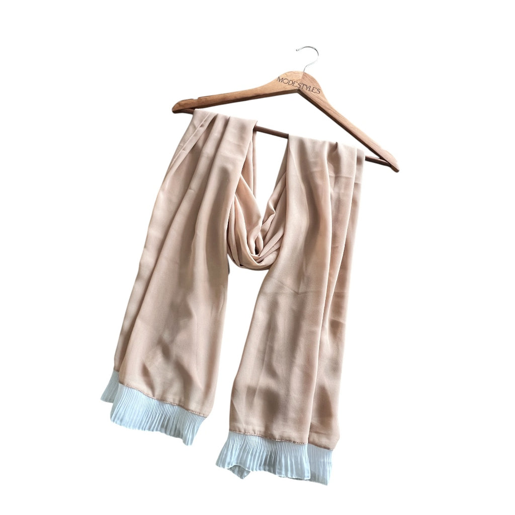 Pleated Elegance in Peachy Beige