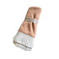 Pleated Elegance in Peachy Beige