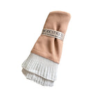 Pleated Elegance in Peachy Beige