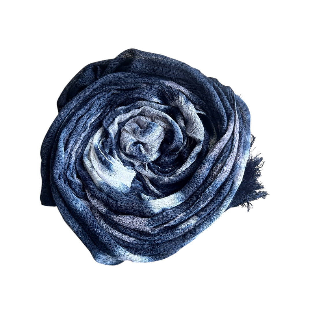 Mineral dye Scarf in Tidal Blue